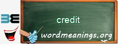 WordMeaning blackboard for credit